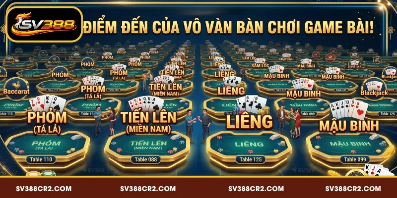Game Bài SV388 - Đấu Trí Trong Từng Ván Cược 3 Game bài SV388 cung cấp nhiều bàn chơi