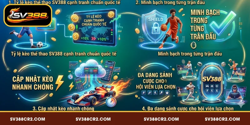 Thể Thao SV388 - Cá Cược Sôi Động, Hấp Dẫn, Kịch Tính 3 Sảnh thể thao SV388 trở thành lựa chọn hàng đầu nhờ nhiều ưu điểm